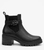 Μαύρο ankle boot με χοντρό τακούνι και chunky σόλα