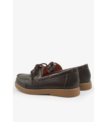 Καφέ loafer με κορδόνια και καφέ σόλα