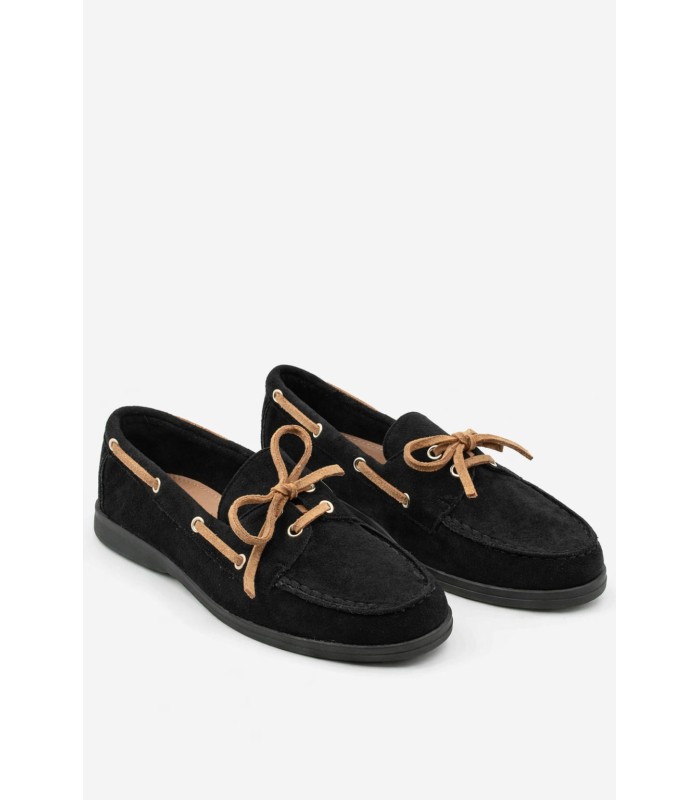 Μαύρο loafer με καφέ κορδόνια 