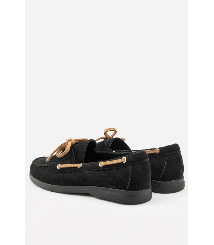Μαύρο loafer με καφέ κορδόνια 