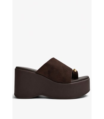 Καφέ flatform με φαρδιά φάσα και δάχτυλο