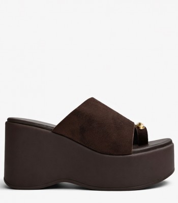 Καφέ flatform με φαρδιά φάσα και δάχτυλο