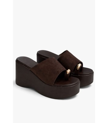 Καφέ flatform με φαρδιά φάσα και δάχτυλο