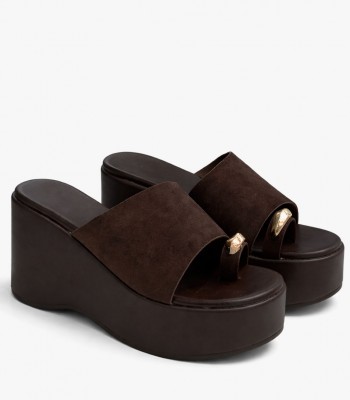 Καφέ flatform με φαρδιά φάσα και δάχτυλο