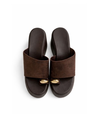 Καφέ flatform με φαρδιά φάσα και δάχτυλο