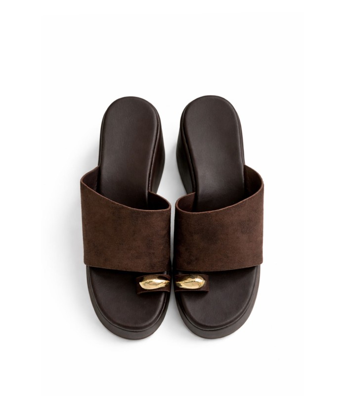 Καφέ flatform με φαρδιά φάσα και δάχτυλο