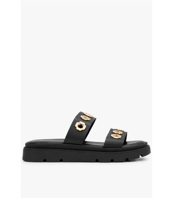 Μαύρο flatform με χρυσά διακοσμητικά στοιχεία