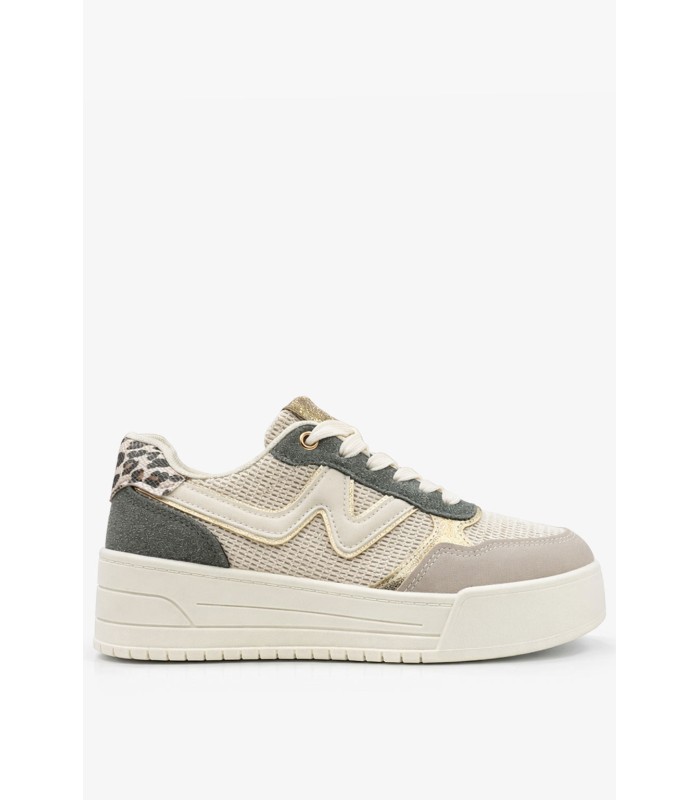Μπεζ sneaker με πράσινες λεπτομέρειες