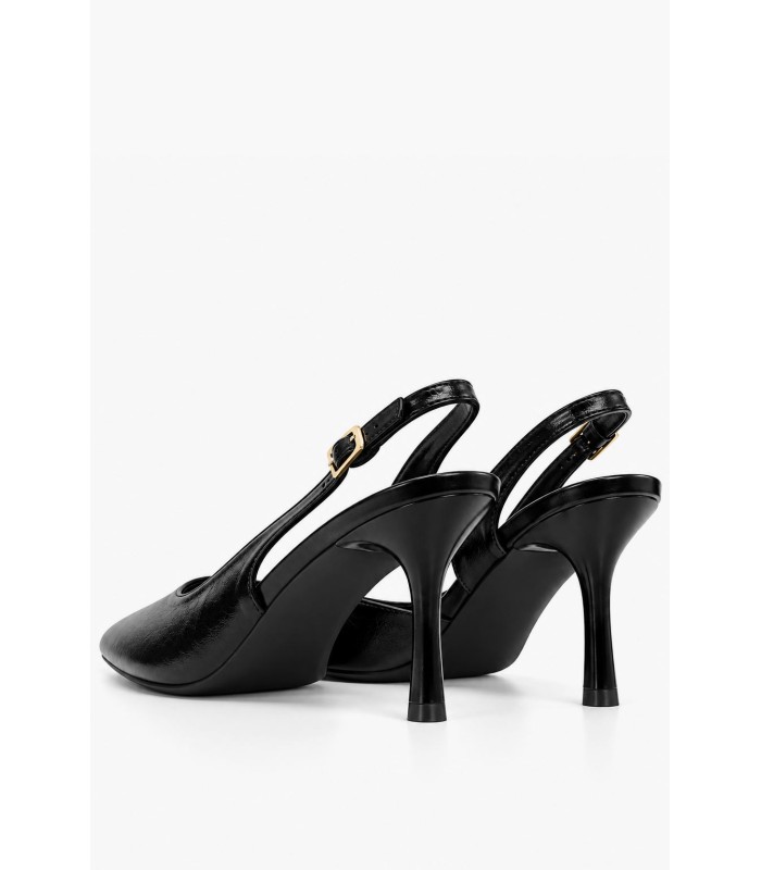 Μαύρες slingback γόβες με μυτερή γραμμή