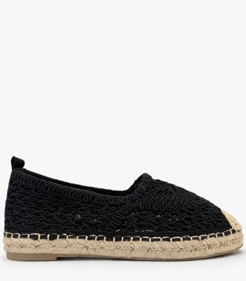 Μαύρη slip-on εσπαντρίγια με πλεκτό σχέδιο