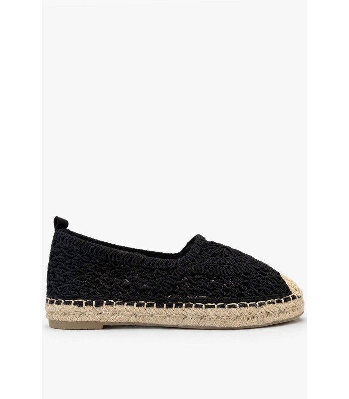 Μαύρη slip-on εσπαντρίγια με πλεκτό σχέδιο