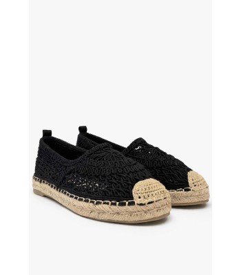 Μαύρη slip-on εσπαντρίγια με πλεκτό σχέδιο