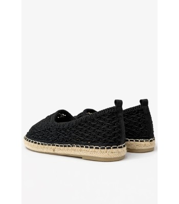 Μαύρη slip-on εσπαντρίγια με πλεκτό σχέδιο