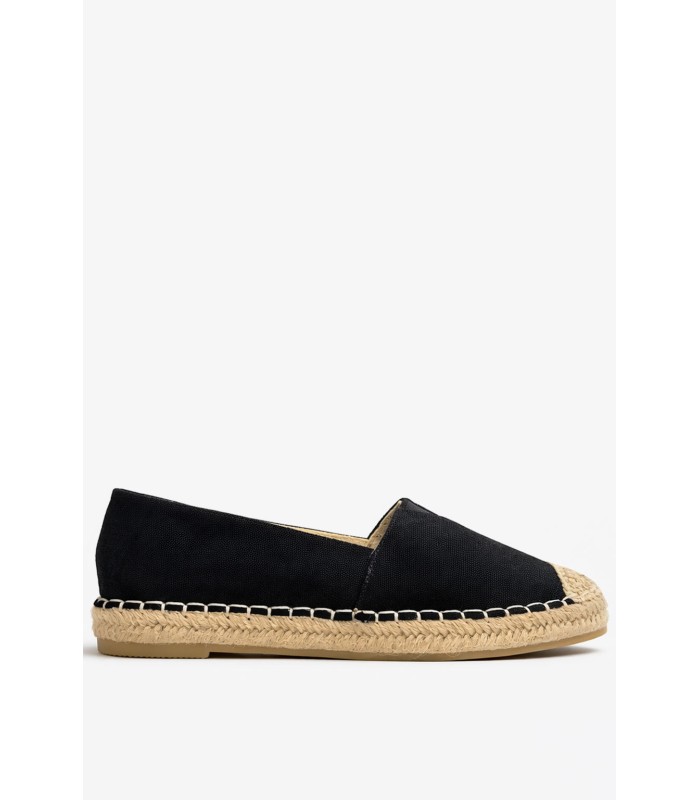 Μαύρες εσπαντρίγιες slip-on με ψάθινη σόλα