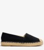 Μαύρες εσπαντρίγιες slip-on με ψάθινη σόλα