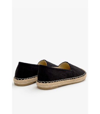 Μαύρες εσπαντρίγιες slip-on με ψάθινη σόλα