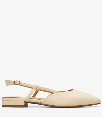 Μπεζ slingback flats με μυτερή μύτη