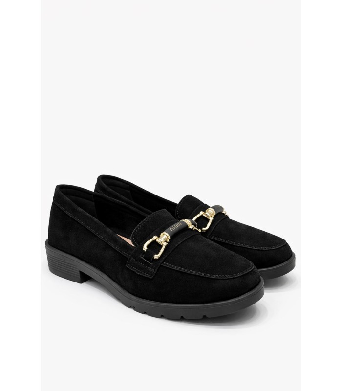 Μαύρο loafer με χρυσή διακριτική αγκράφα