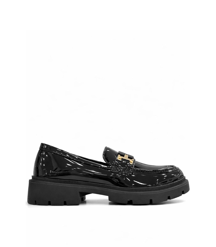 Μαύρο loafer λουστρίνι με chunky σόλα