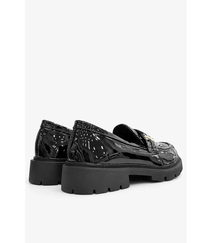 Μαύρο loafer λουστρίνι με chunky σόλα