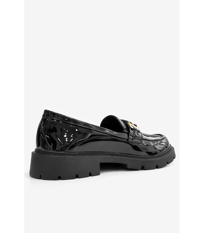 Μαύρο loafer λουστρίνι με chunky σόλα