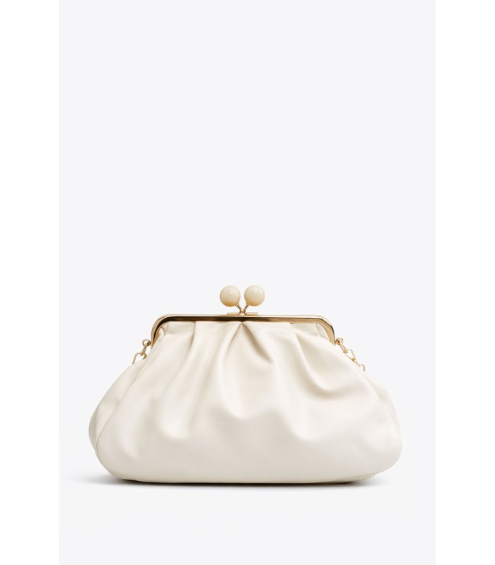 Off-white clutch τσάντα με μεταλλικό κούμπωμα