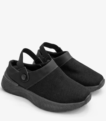 Μαύρο mule sneaker με mesh και ανατομική σόλα