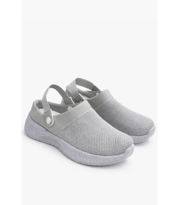 Γκρι mule sneaker με mesh και ανατομική σόλα