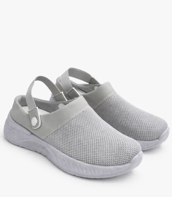 Γκρι mule sneaker με mesh και ανατομική σόλα