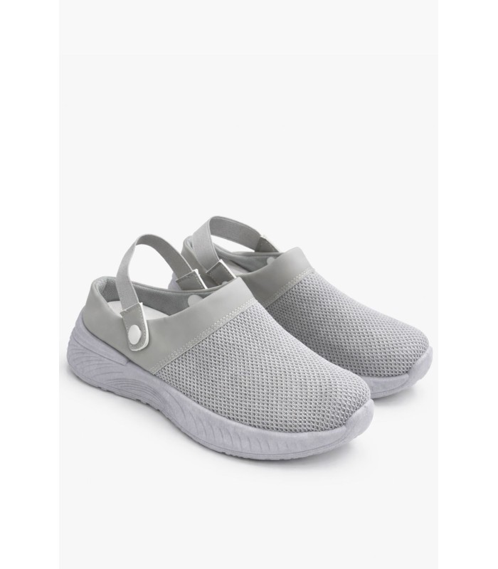 Γκρι mule sneaker με mesh και ανατομική σόλα