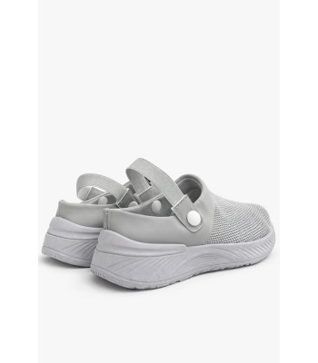 Γκρι mule sneaker με mesh και ανατομική σόλα