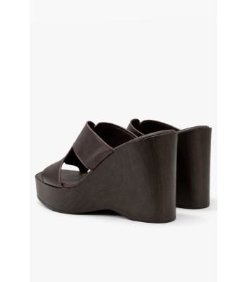 Καφέ πλατφόρμα mule με χοντρή σόλα