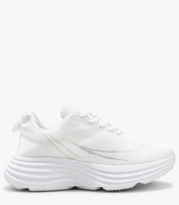 Λευκό υφασμάτινο sneaker με χοντρή σόλα