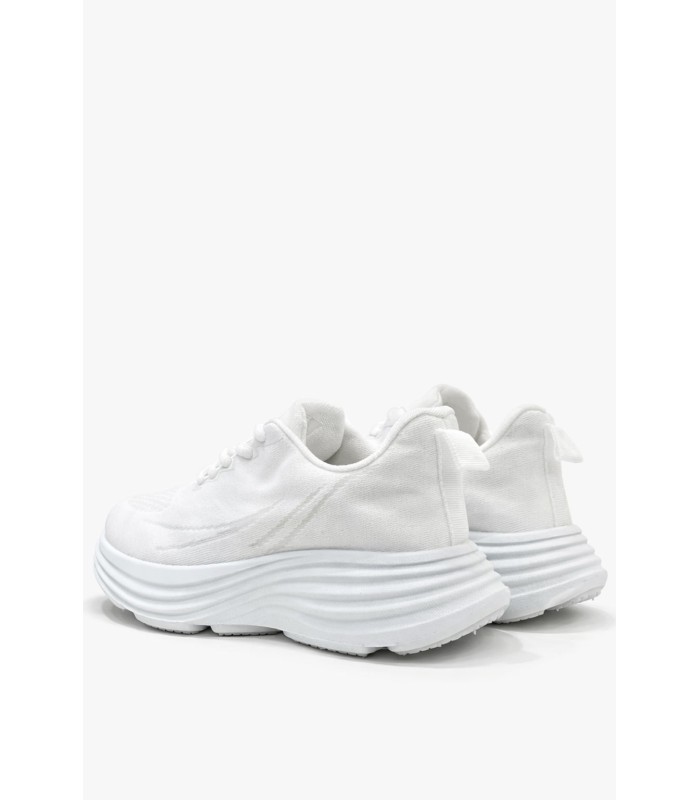 Λευκό υφασμάτινο sneaker με χοντρή σόλα