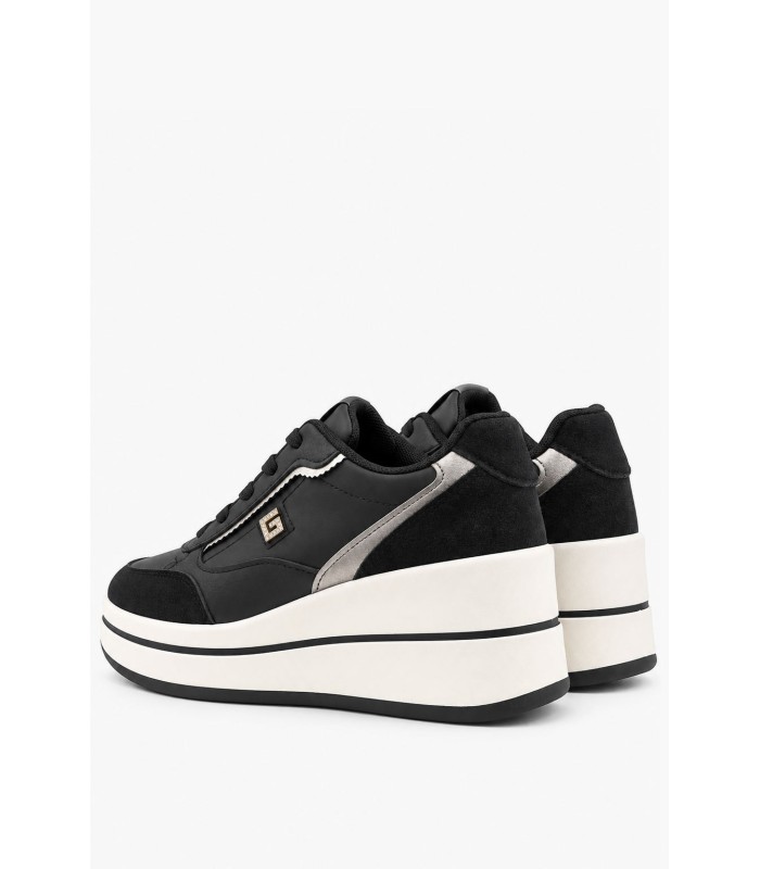 Μαύρα sneakers πλατφόρμα με χρυσές λεπτομέρειες