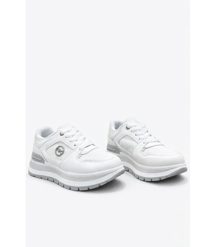 Λευκό sneaker με chunky σόλα και μεταλλικό διακοσμητικό