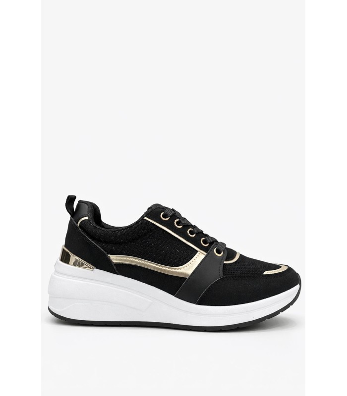 Μαύρο sneaker με χρυσές λεπτομέρειες και ανατομική σόλα