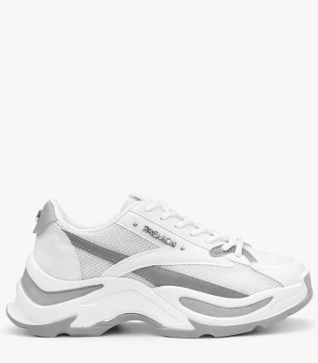 Λευκό mesh sneaker με chunky σόλα