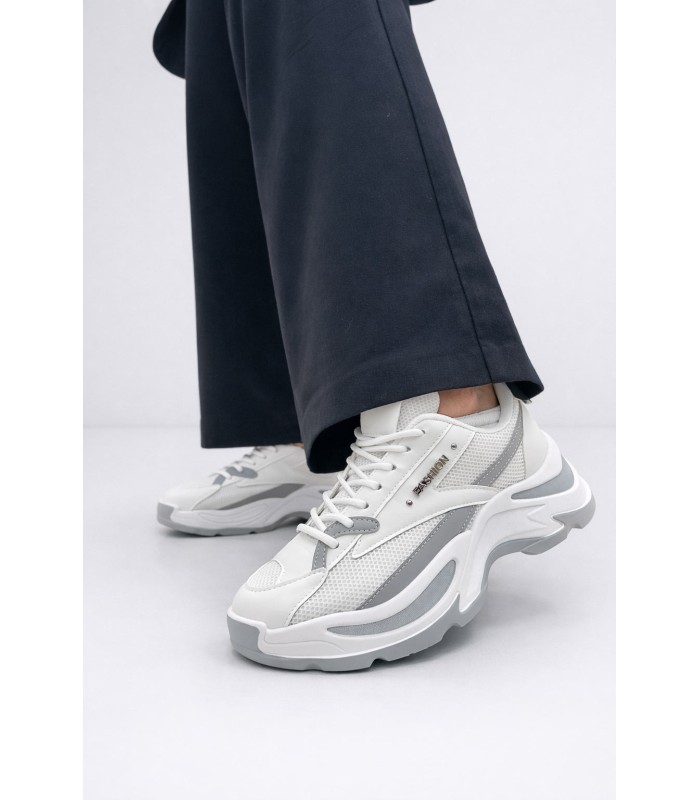 Λευκό mesh sneaker με chunky σόλα