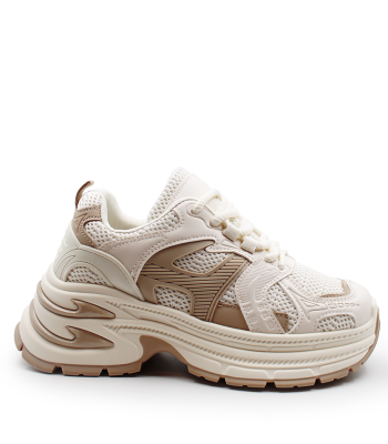 Μπεζ chunky sneakers σε συνδυασμό χρωμάτων