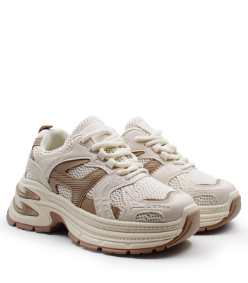 Μπεζ chunky sneakers σε συνδυασμό χρωμάτων