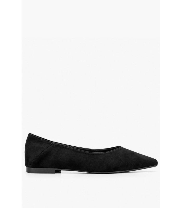 Μαύρες μυτερές μπαλαρίνες suede
