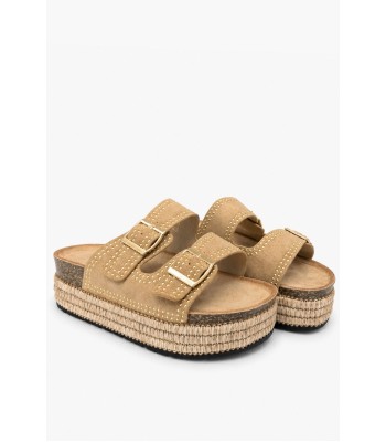 Χακί flatform με διπλή αγκράφα και διακοσμητικά τρουκς