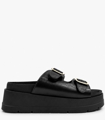Μαύρο flatform με διπλή αγκράφα