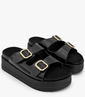 Μαύρο flatform με διπλή αγκράφα