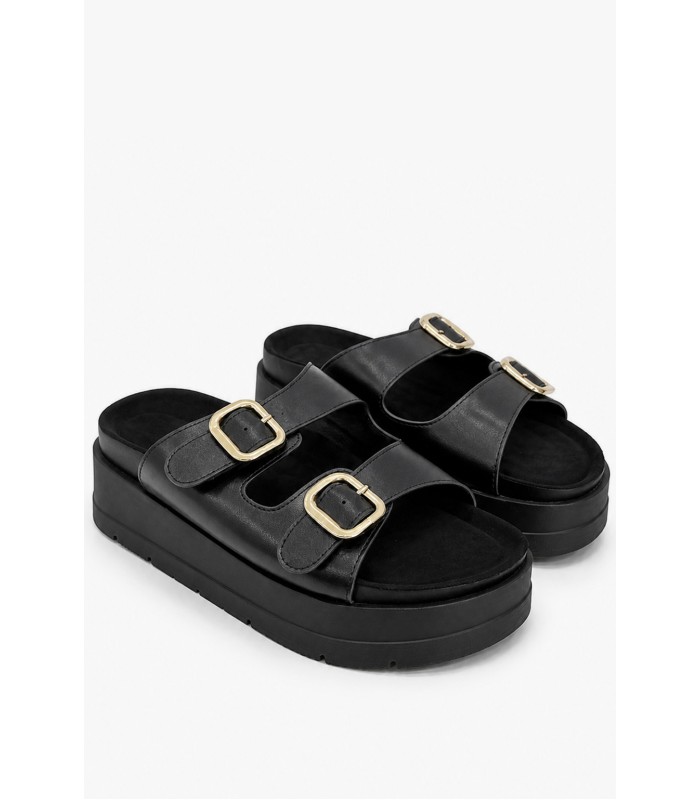 Μαύρο flatform με διπλή αγκράφα