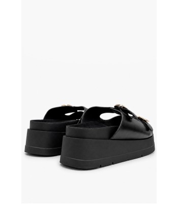 Μαύρο flatform με διπλή αγκράφα