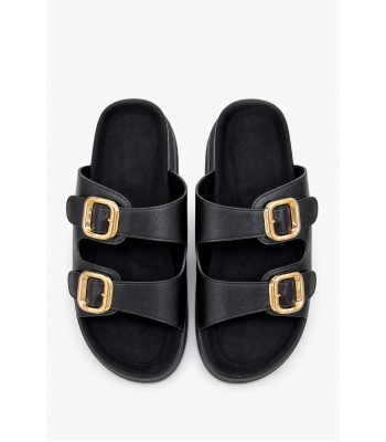 Μαύρο flatform με διπλή αγκράφα