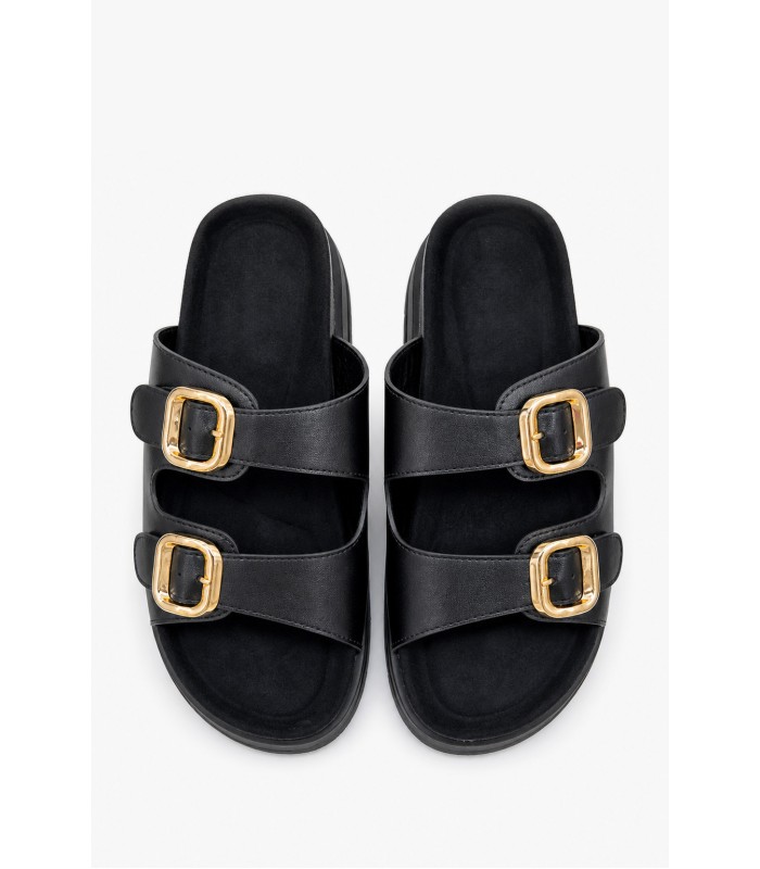 Μαύρο flatform με διπλή αγκράφα