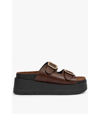 Καφέ flatform με διπλή αγκράφα